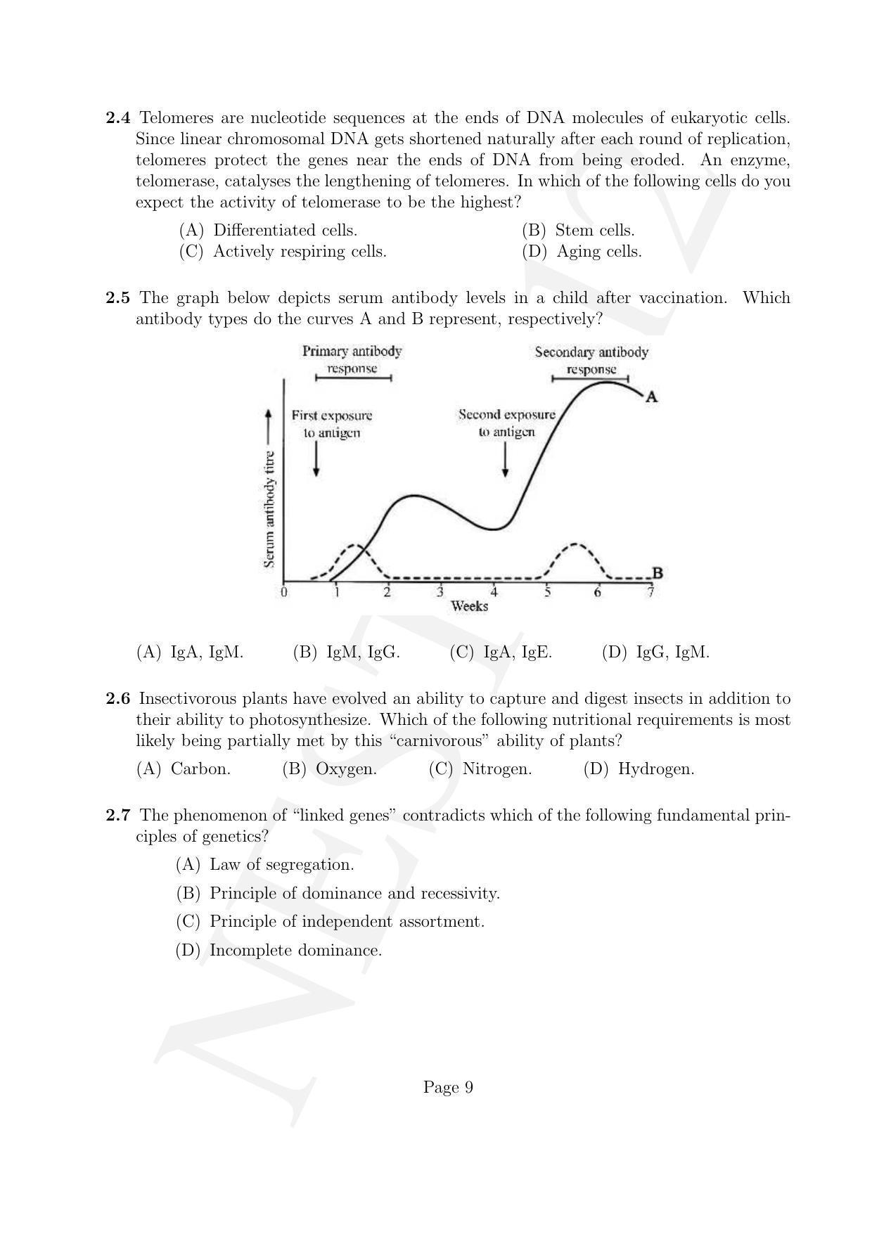NEST 2012 Question Paper - Page 9