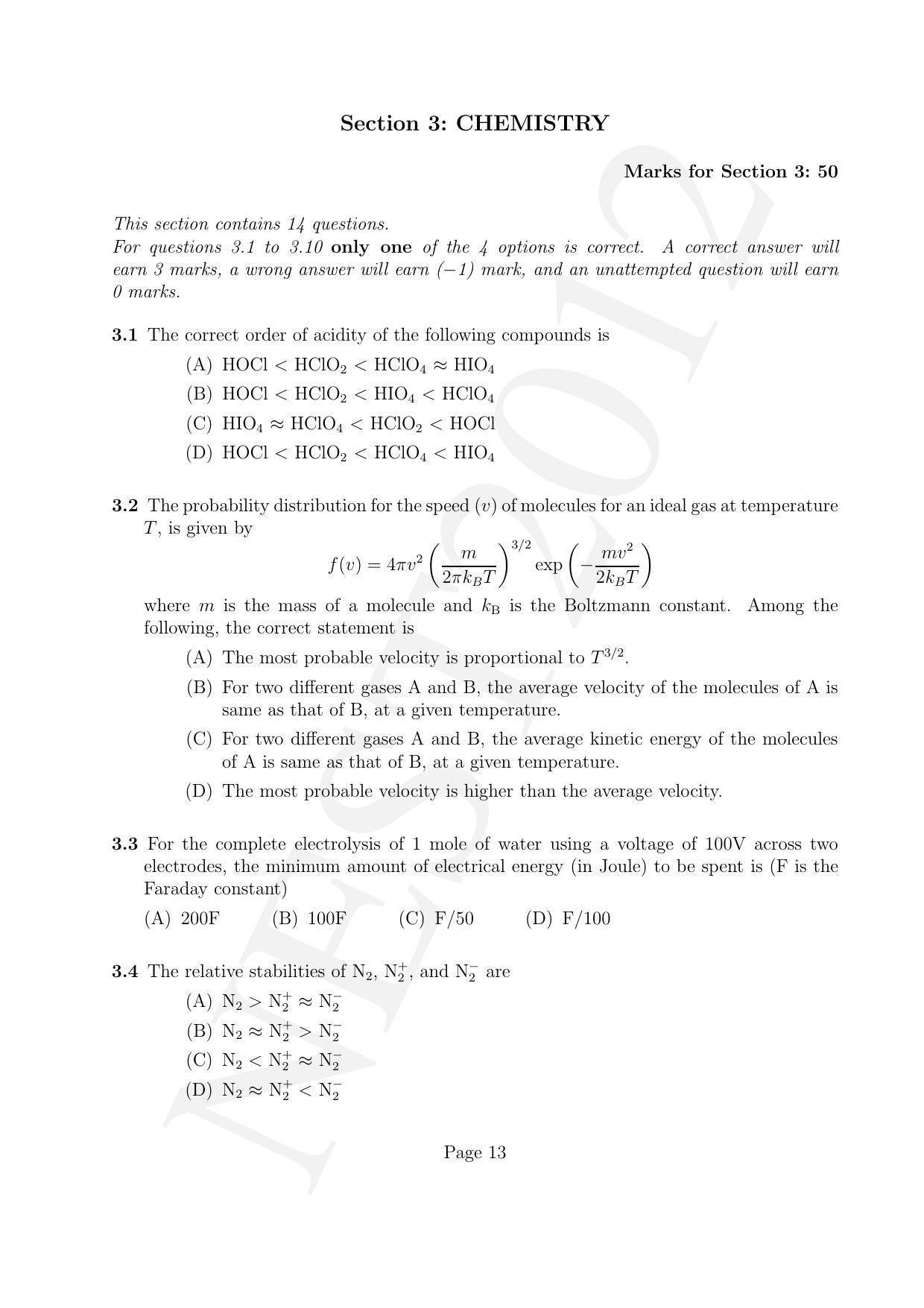 NEST 2012 Question Paper - Page 13