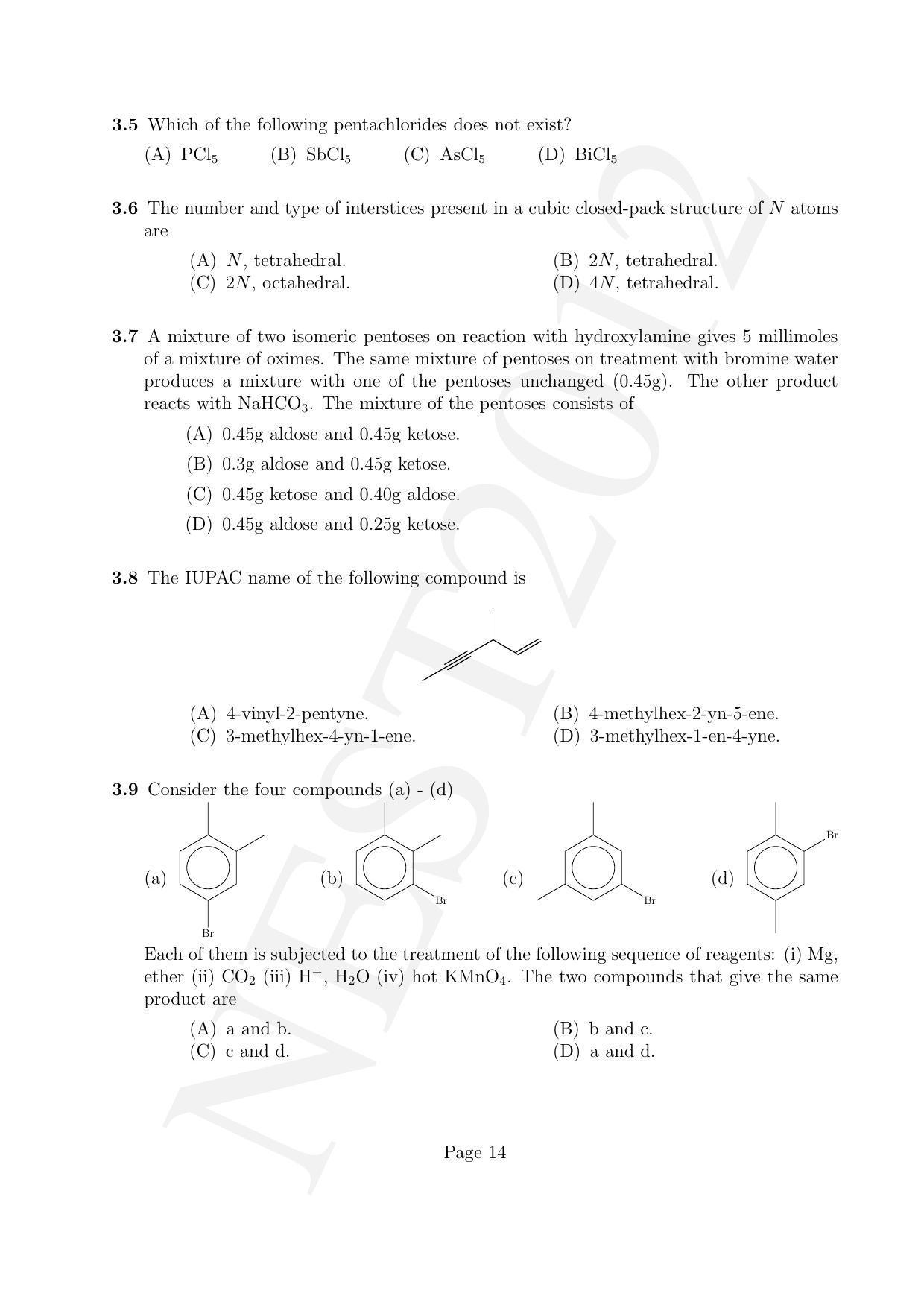NEST 2012 Question Paper - Page 14