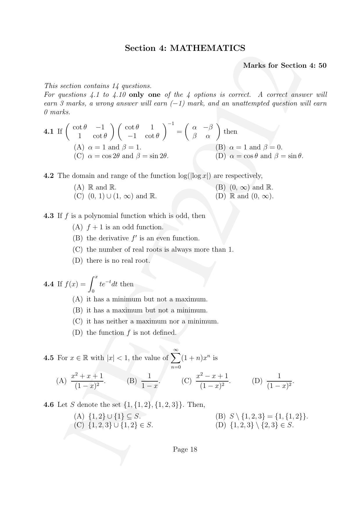 NEST 2012 Question Paper - Page 18
