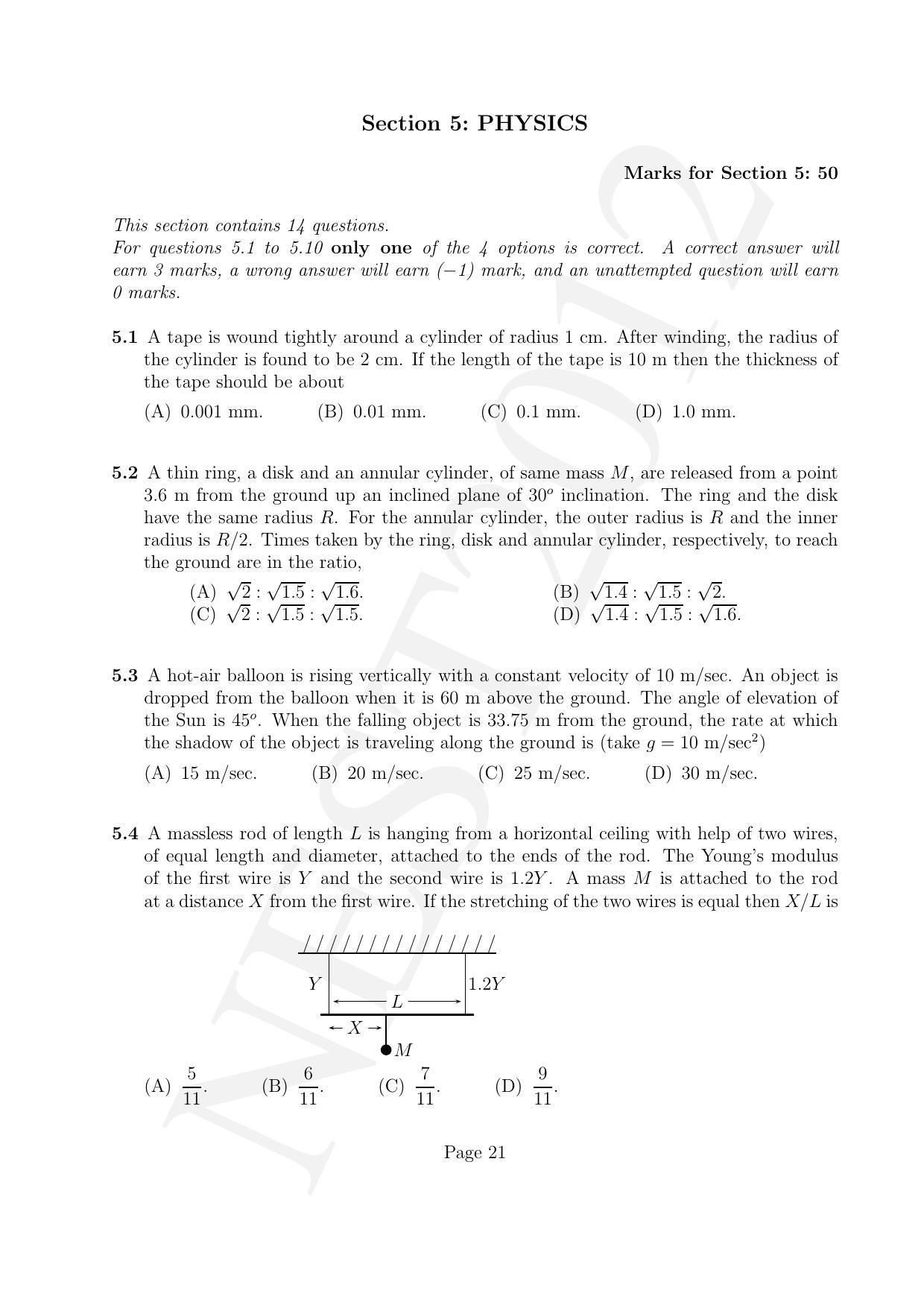 NEST 2012 Question Paper - Page 21