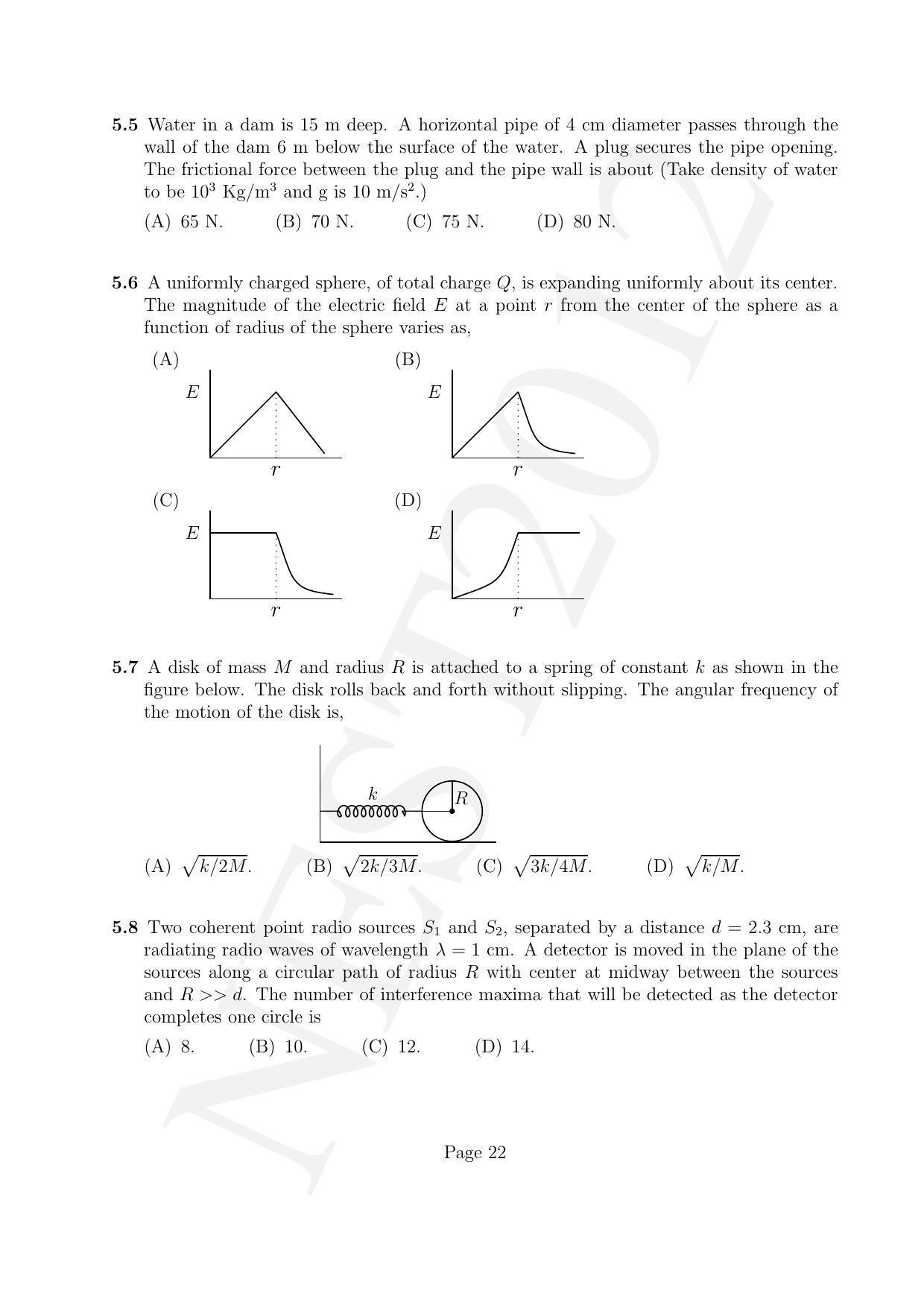 NEST 2012 Question Paper - Page 22