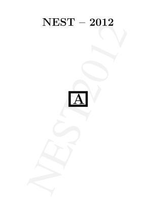 NEST 2012 Question Paper