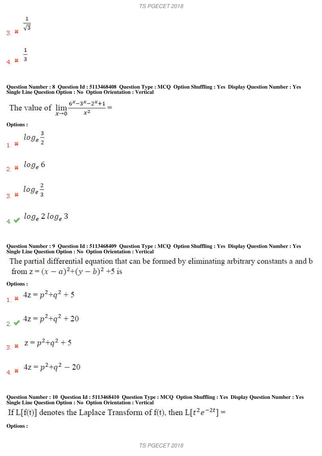 TS PGECET 2018: Aerospace Engineering Question Papers - Page 4