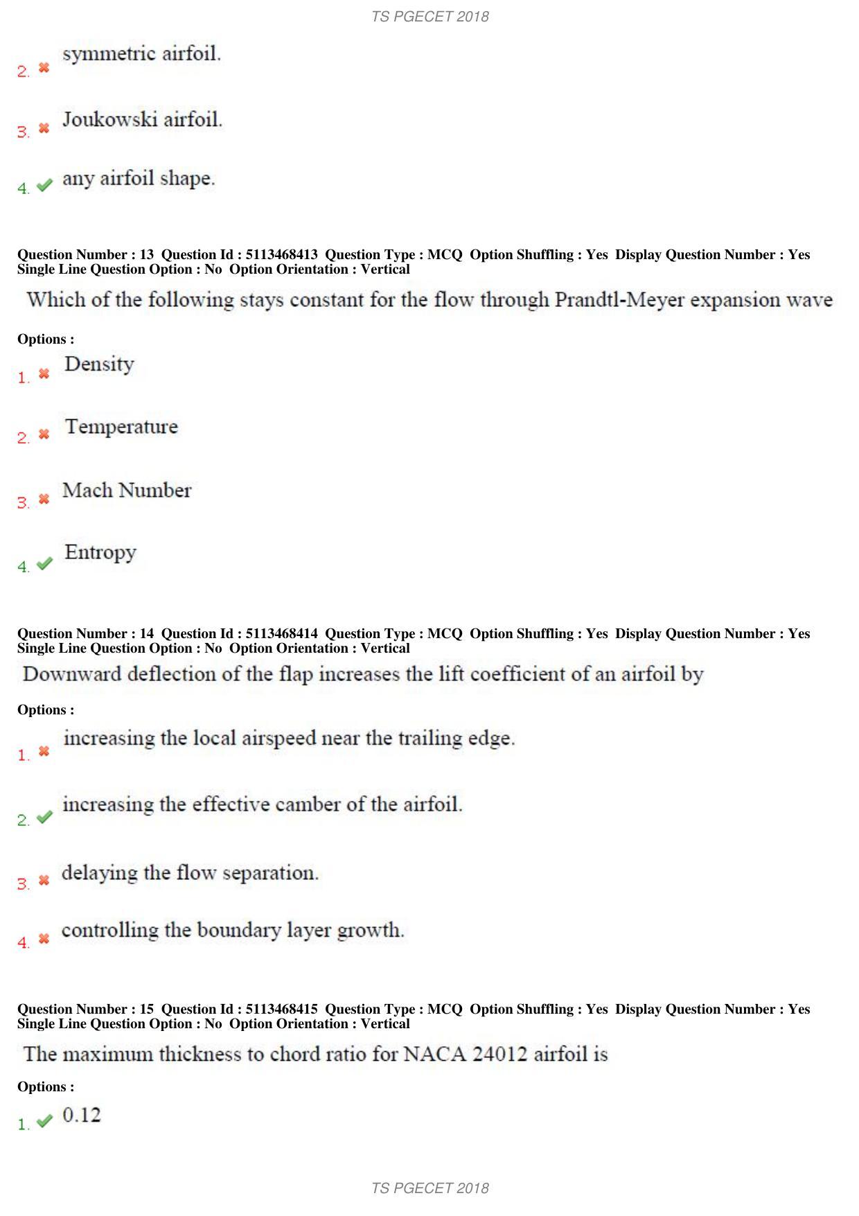 TS PGECET 2018: Aerospace Engineering Question Papers - Page 6
