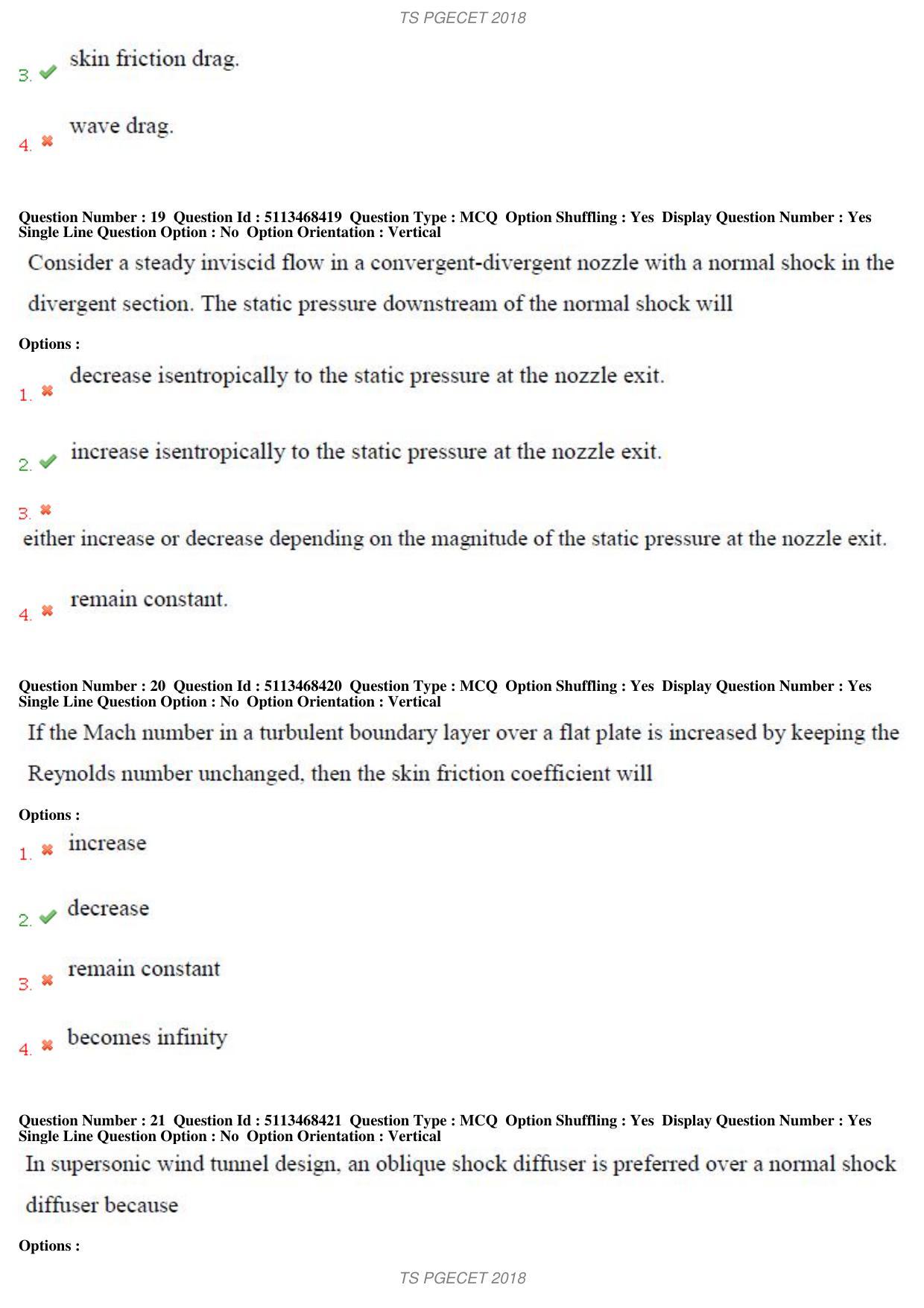 TS PGECET 2018: Aerospace Engineering Question Papers - Page 8