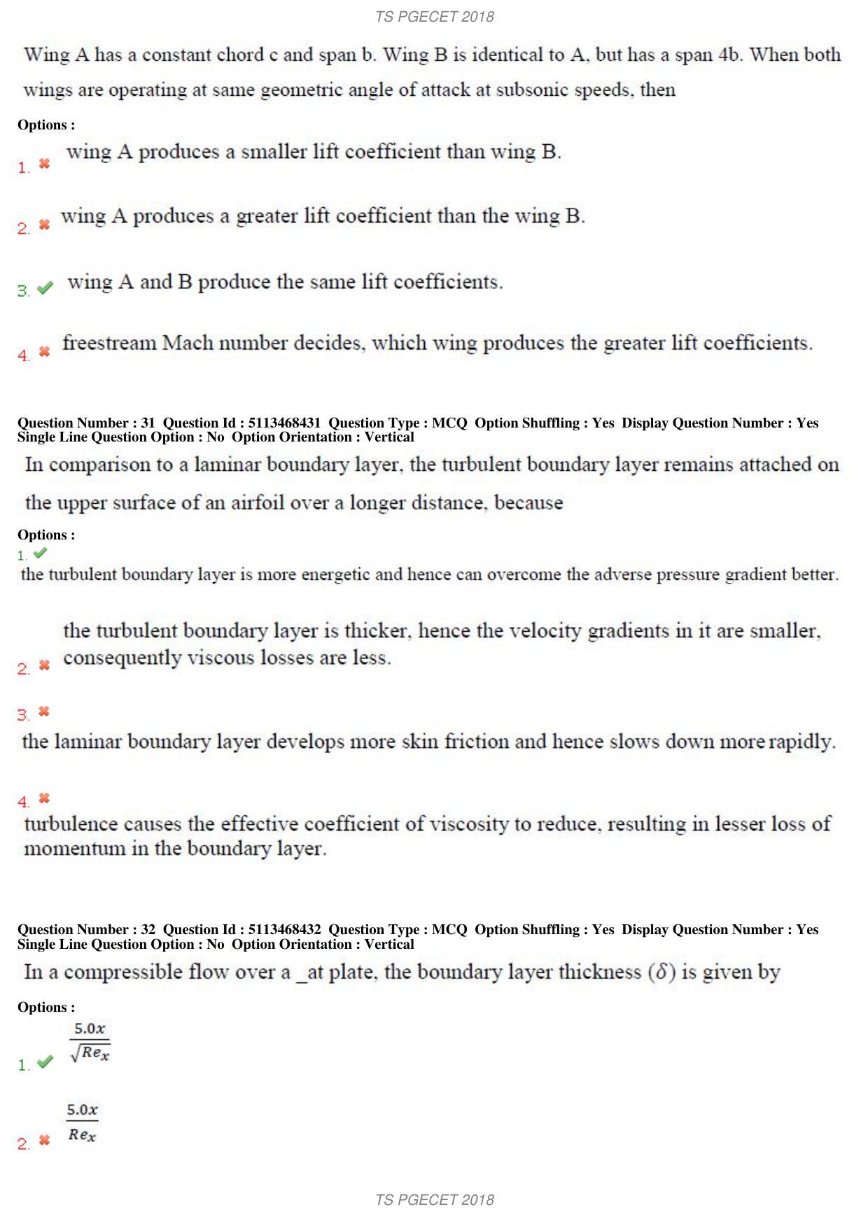 TS PGECET 2018: Aerospace Engineering Question Papers - Page 12