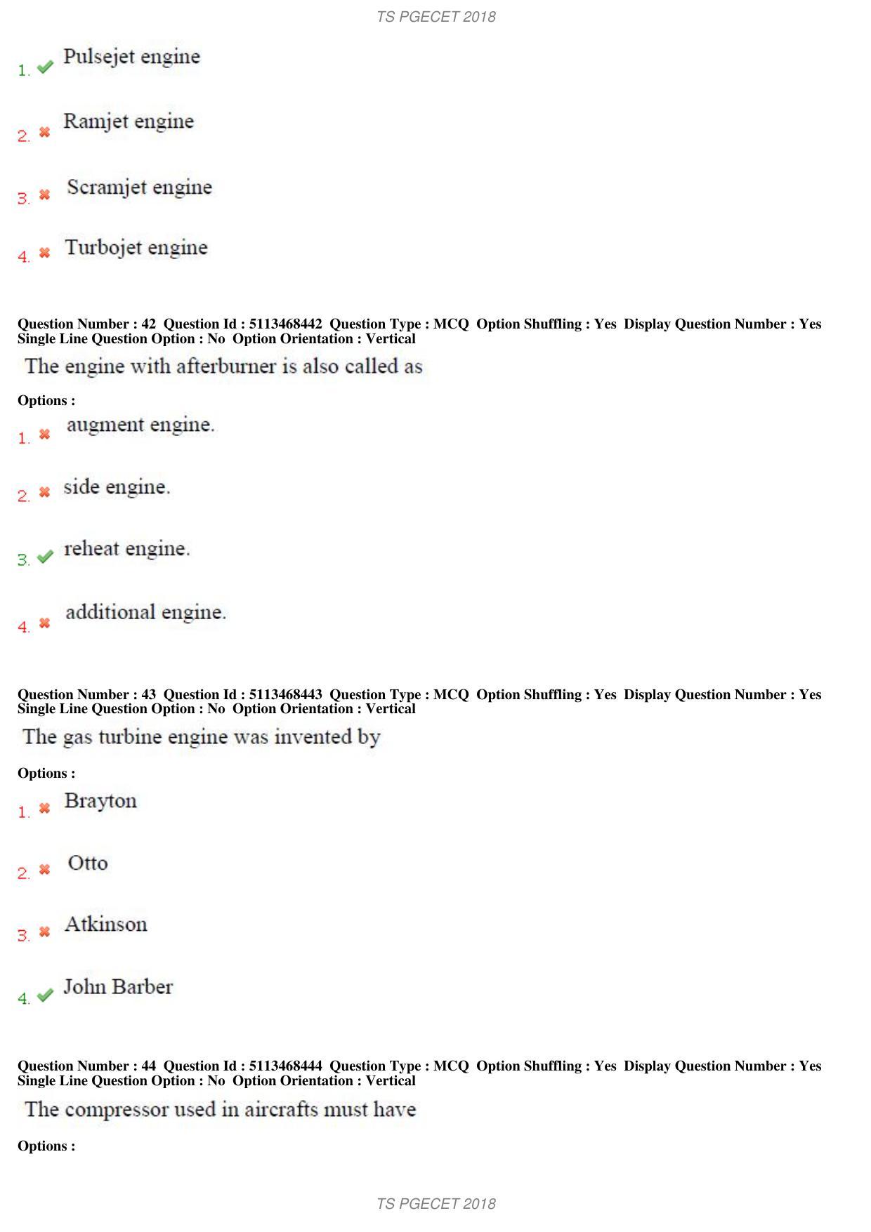 TS PGECET 2018: Aerospace Engineering Question Papers - Page 16