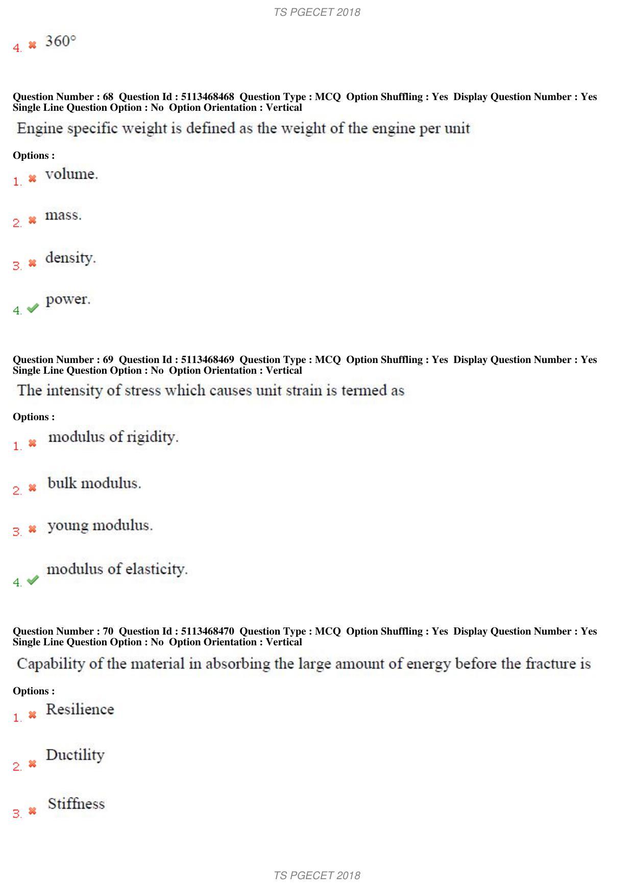 TS PGECET 2018: Aerospace Engineering Question Papers - Page 25
