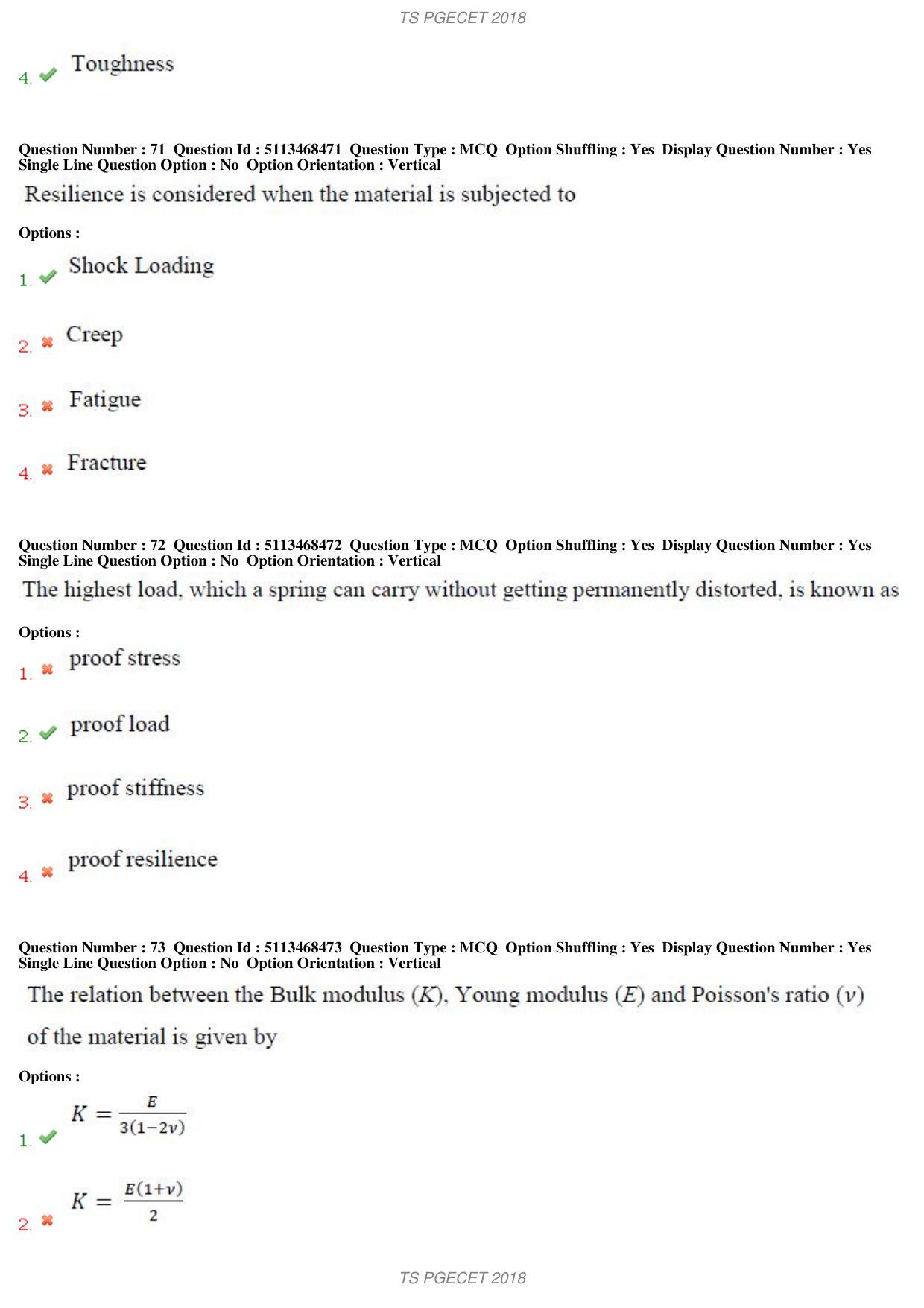 TS PGECET 2018: Aerospace Engineering Question Papers - Page 26