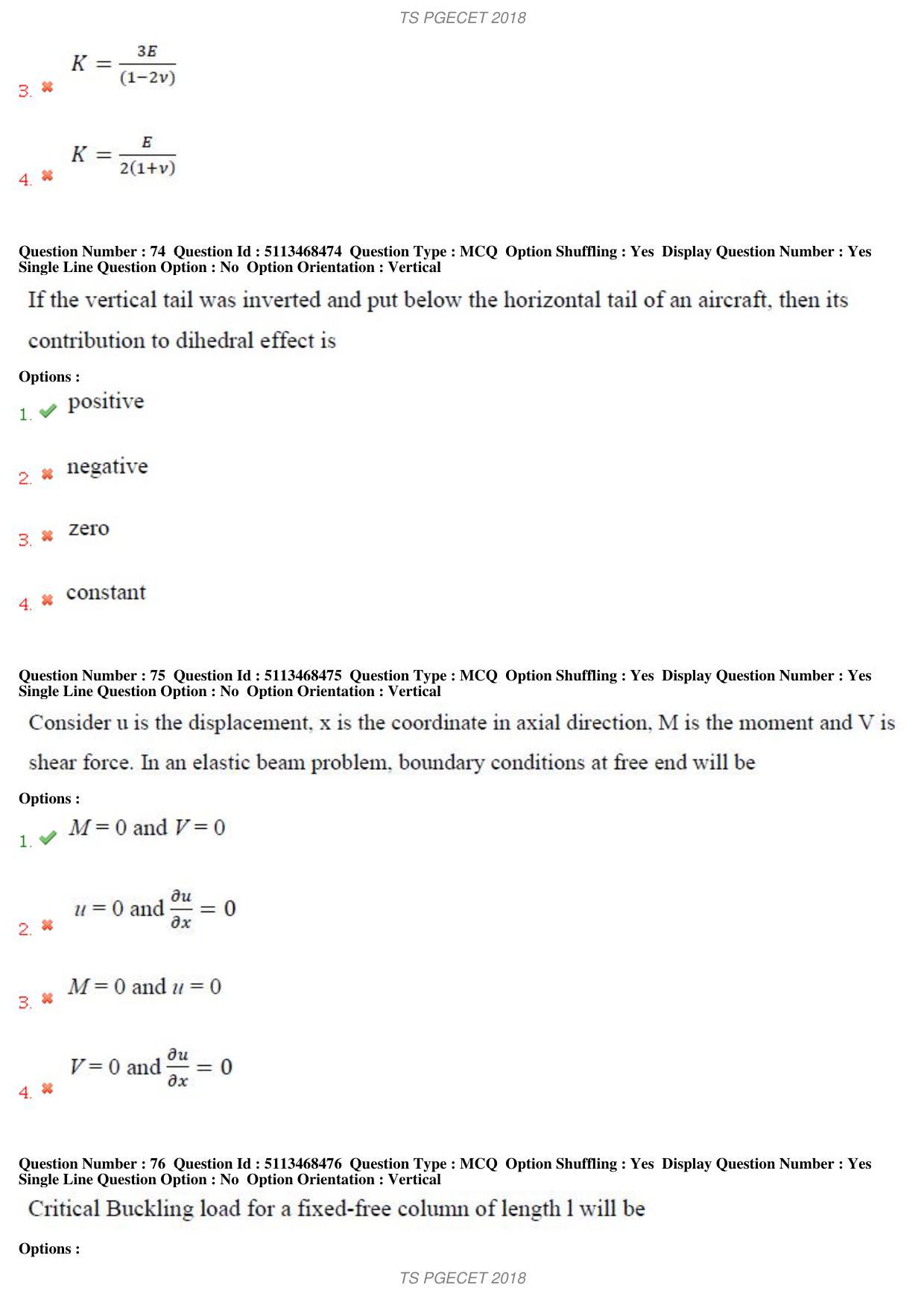 TS PGECET 2018: Aerospace Engineering Question Papers - Page 27