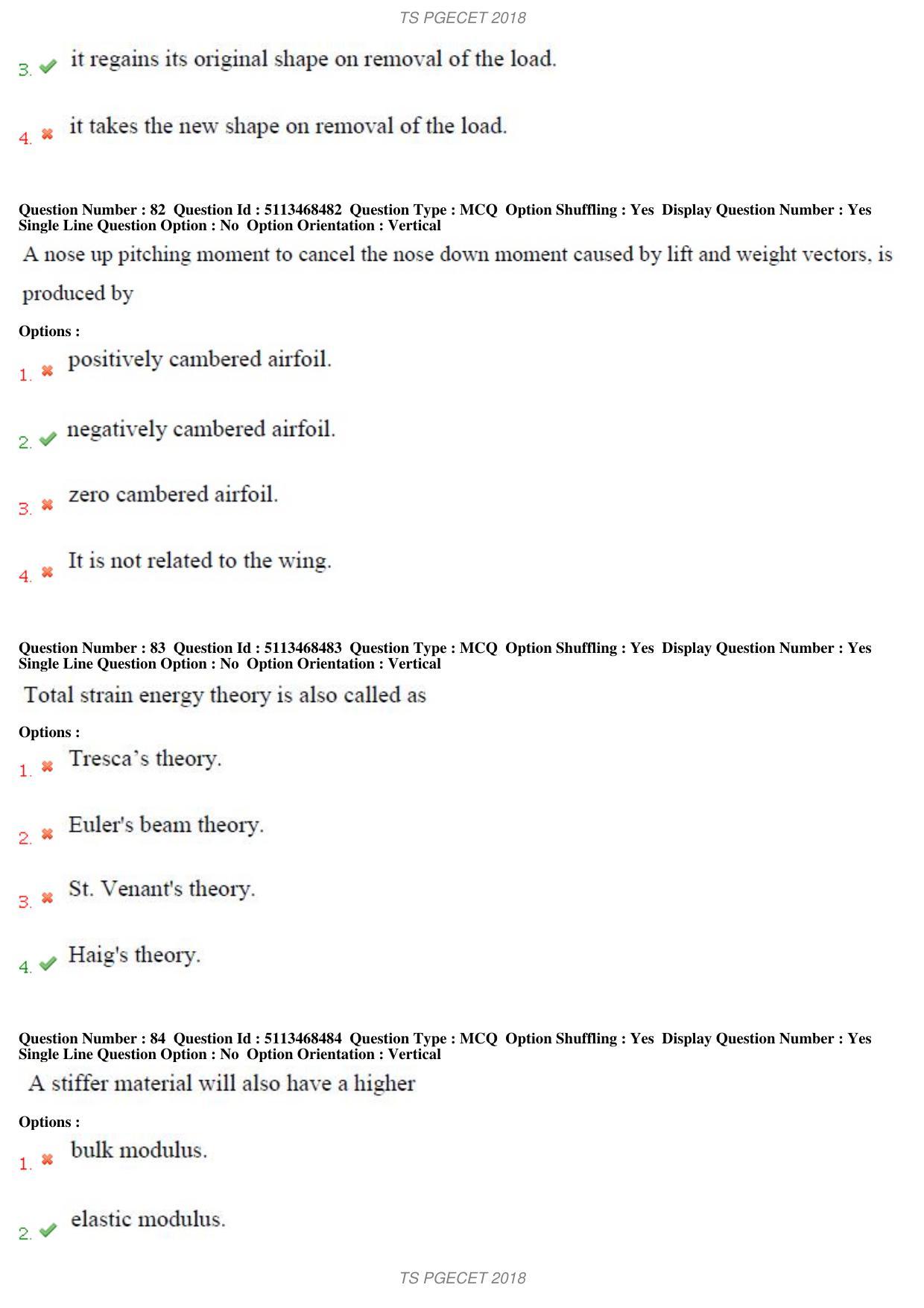 TS PGECET 2018: Aerospace Engineering Question Papers - Page 30