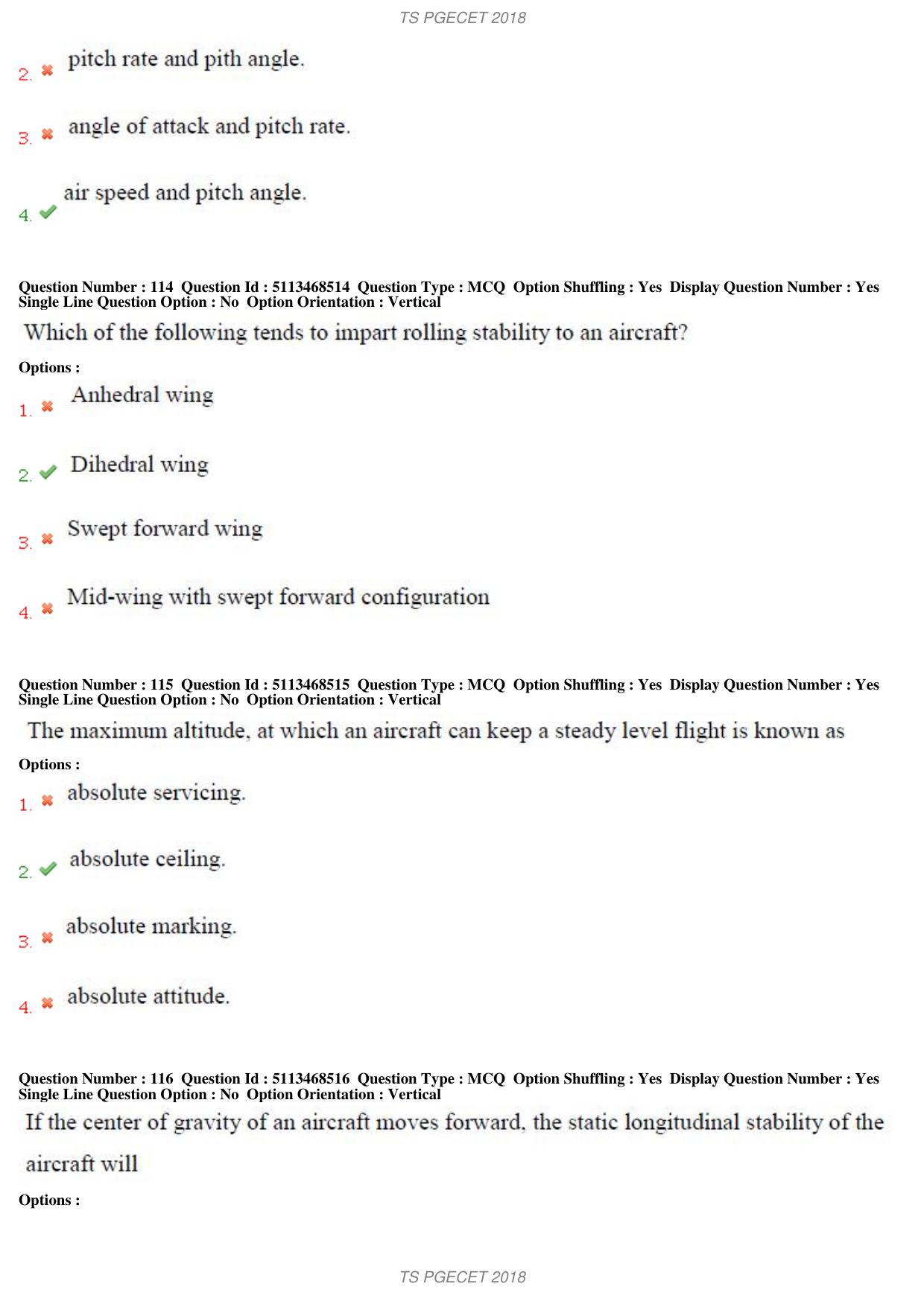 TS PGECET 2018: Aerospace Engineering Question Papers - Page 41
