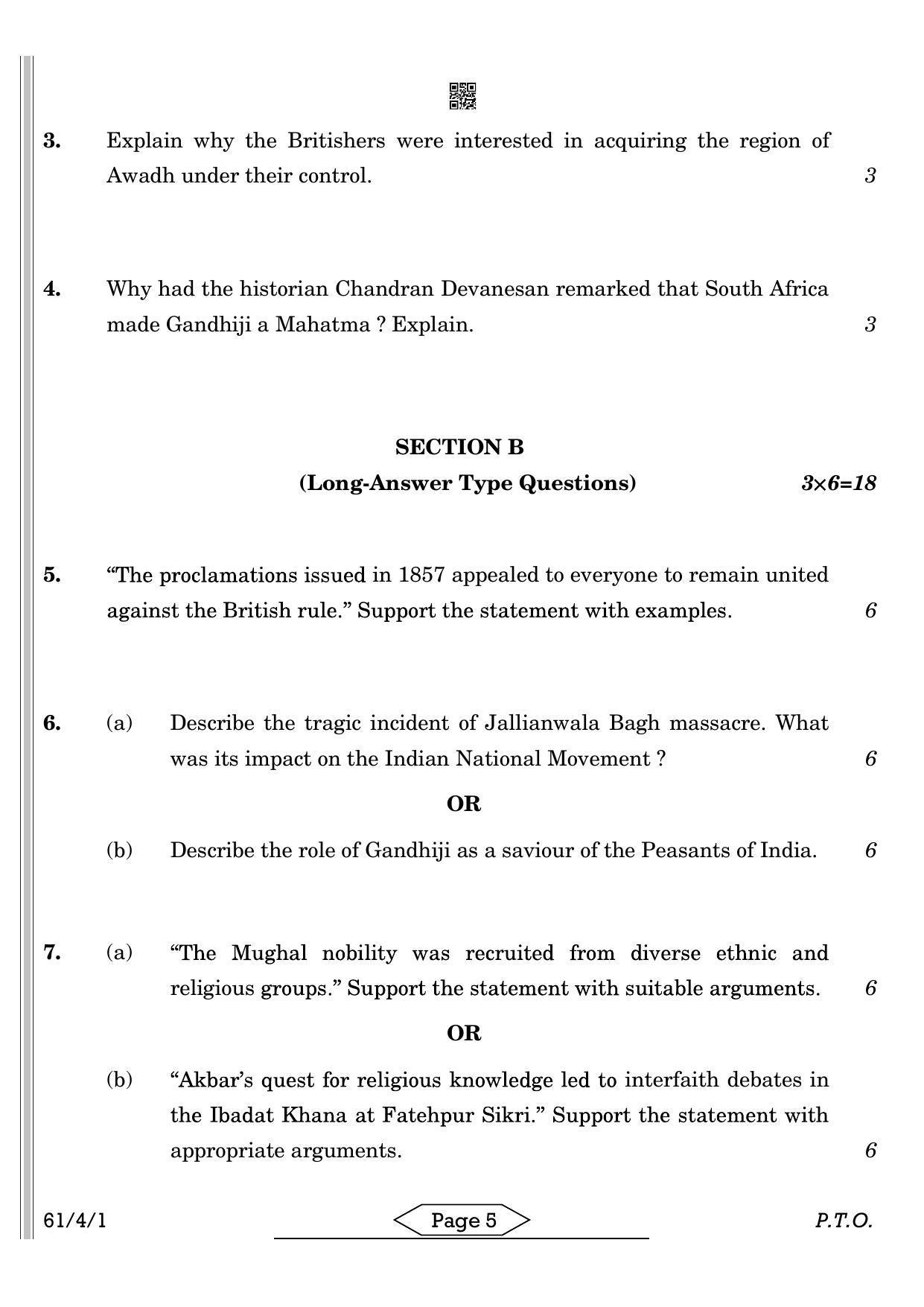 CBSE Class 12 61-4-1 History 2022 Question Paper - Page 5