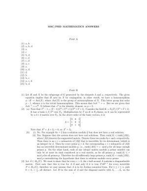 CMI Entrance Exam 2013 Solutions MSc/PhD Mathematics