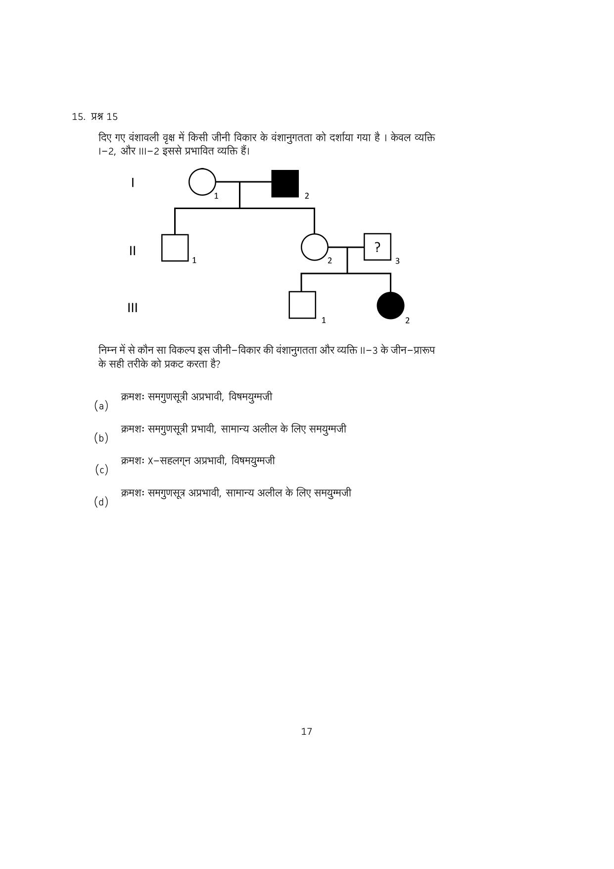 IISER Aptitude Test 2023 Hindi Question Paper - Page 17