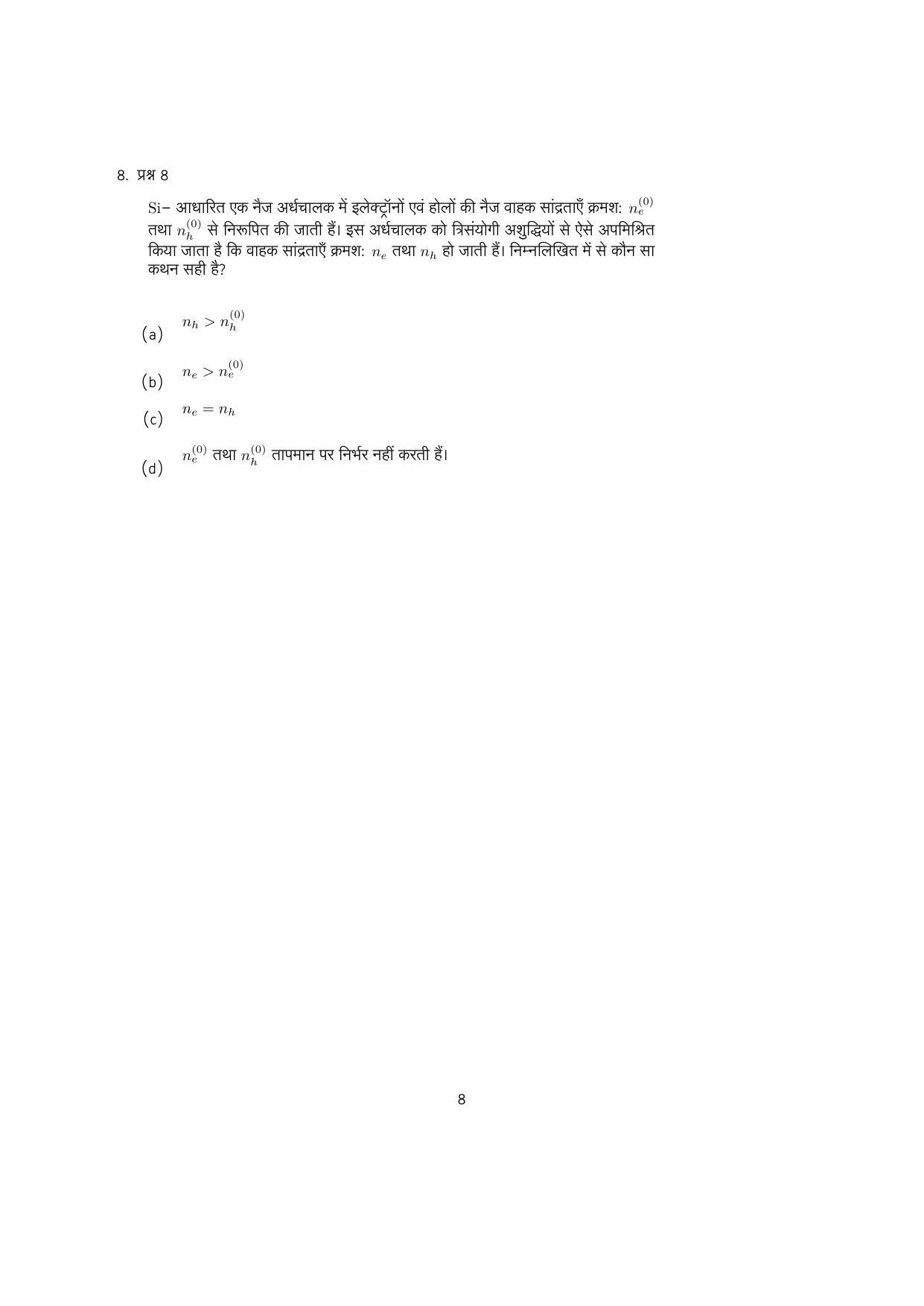 IISER Aptitude Test 2023 Hindi Question Paper - Page 55