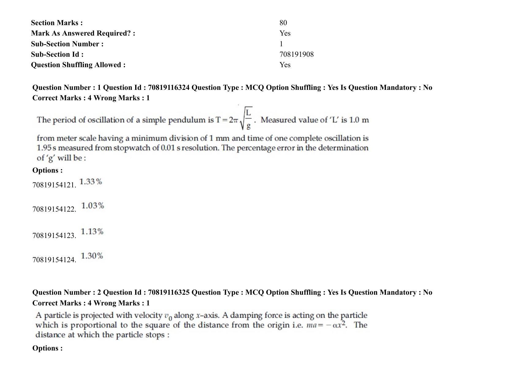 JEE Mains 2021: BTech (Shift 2) 24-02-2021 Question Paper - Page 2
