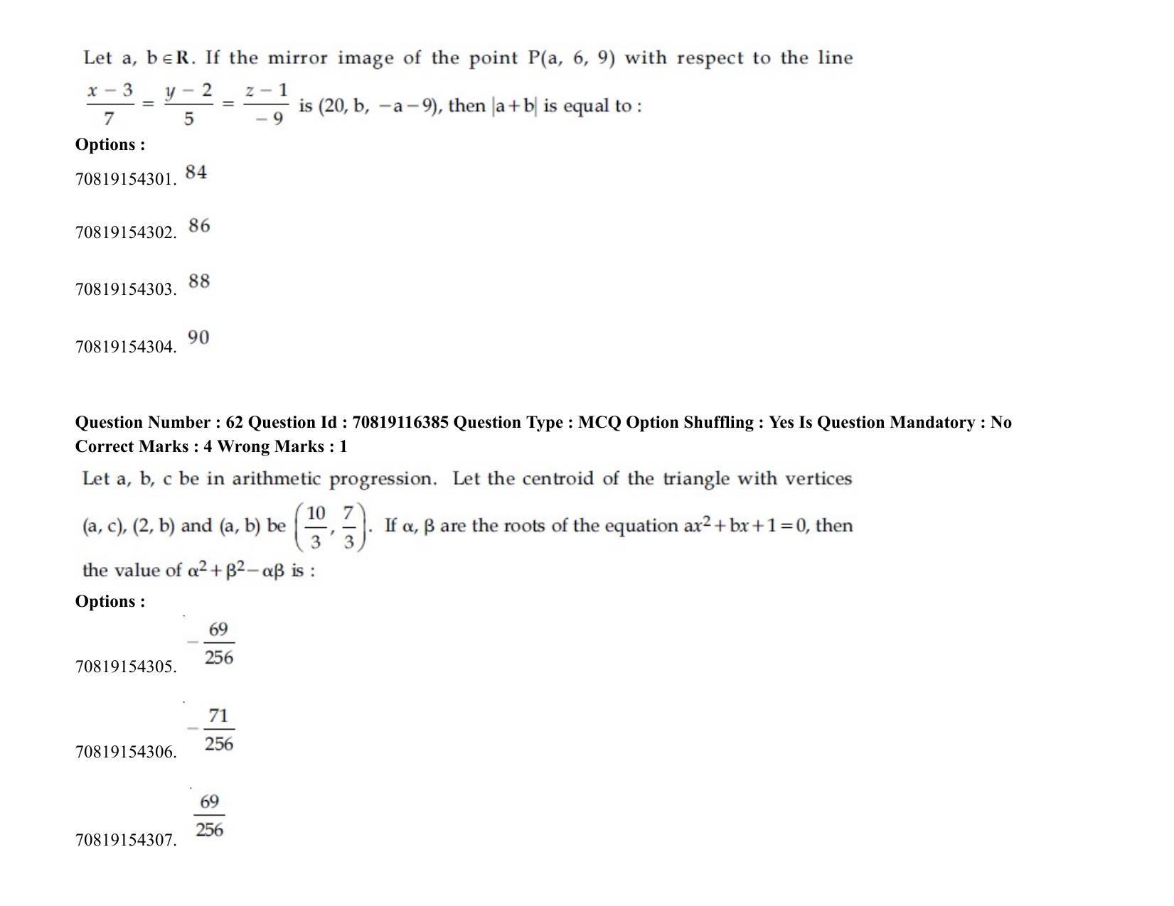JEE Mains 2021: BTech (Shift 2) 24-02-2021 Question Paper - Page 40