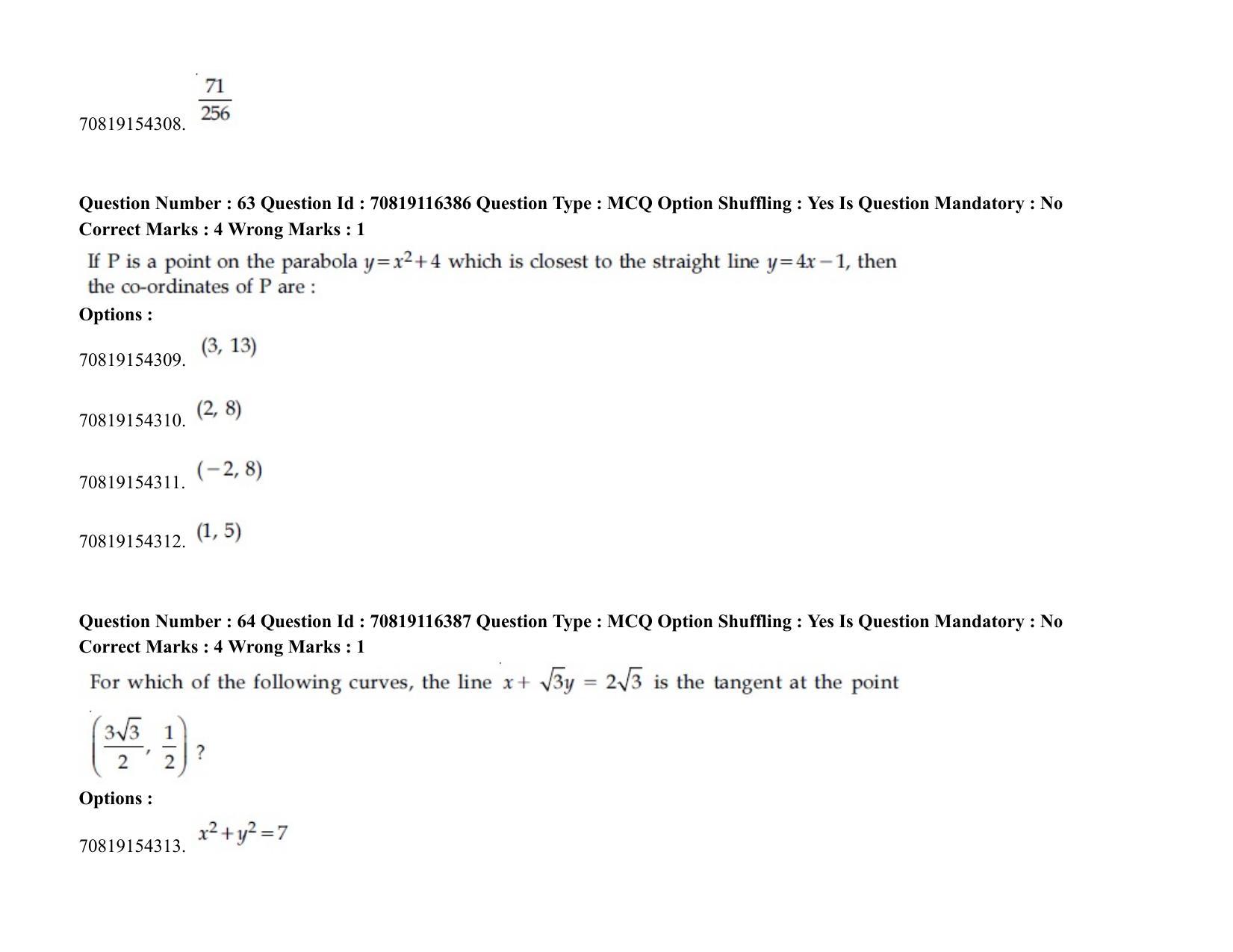 JEE Mains 2021: BTech (Shift 2) 24-02-2021 Question Paper - Page 41