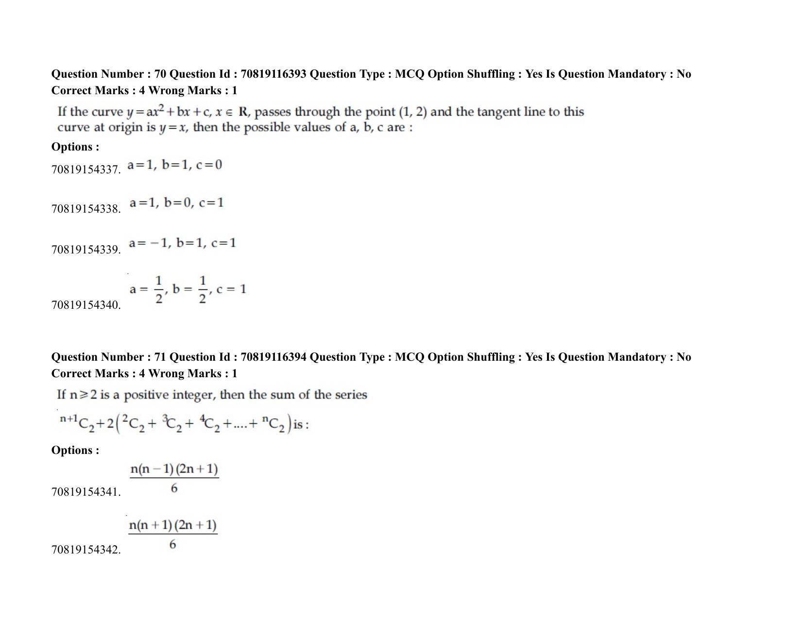 JEE Mains 2021: BTech (Shift 2) 24-02-2021 Question Paper - Page 45