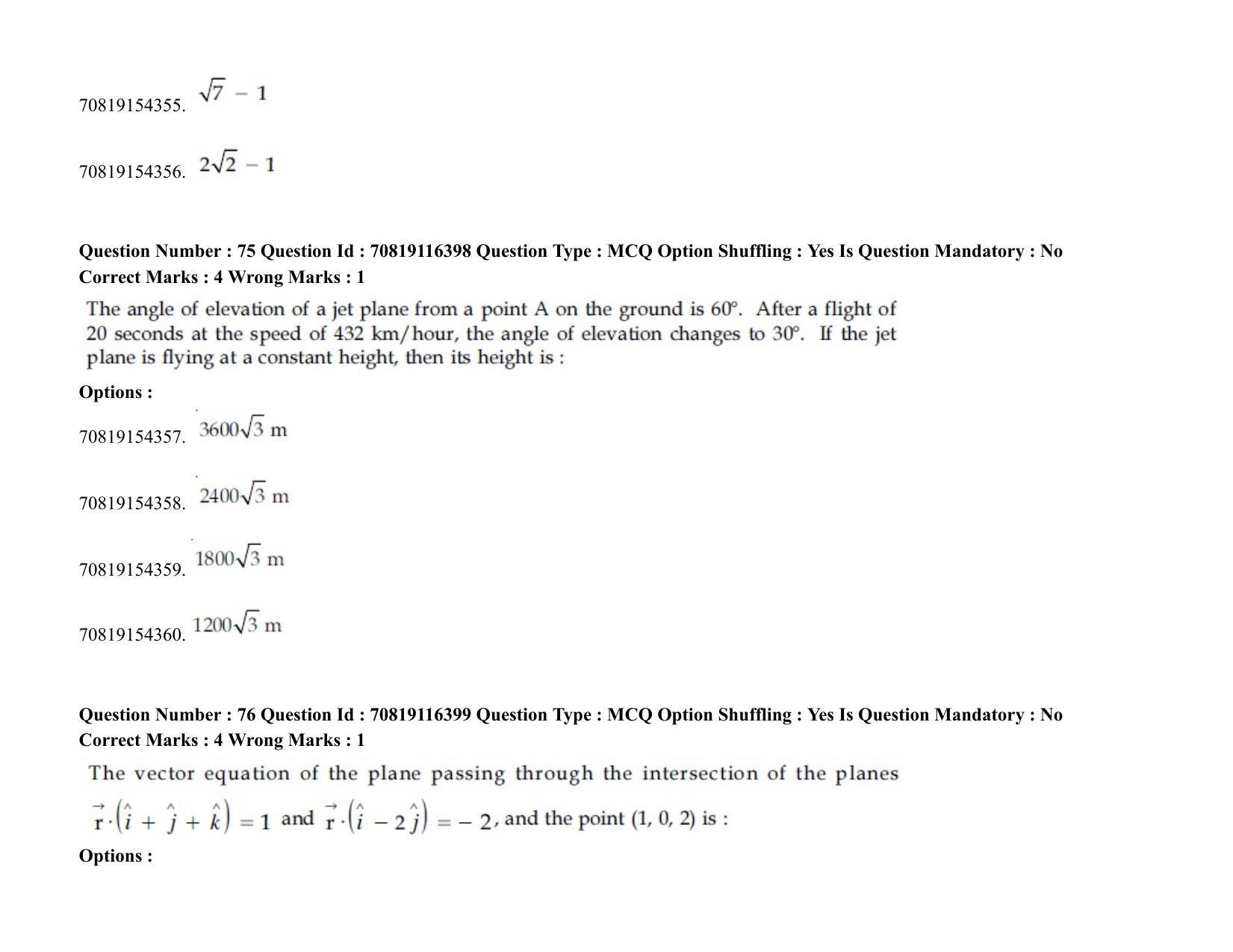 JEE Mains 2021: BTech (Shift 2) 24-02-2021 Question Paper - Page 48