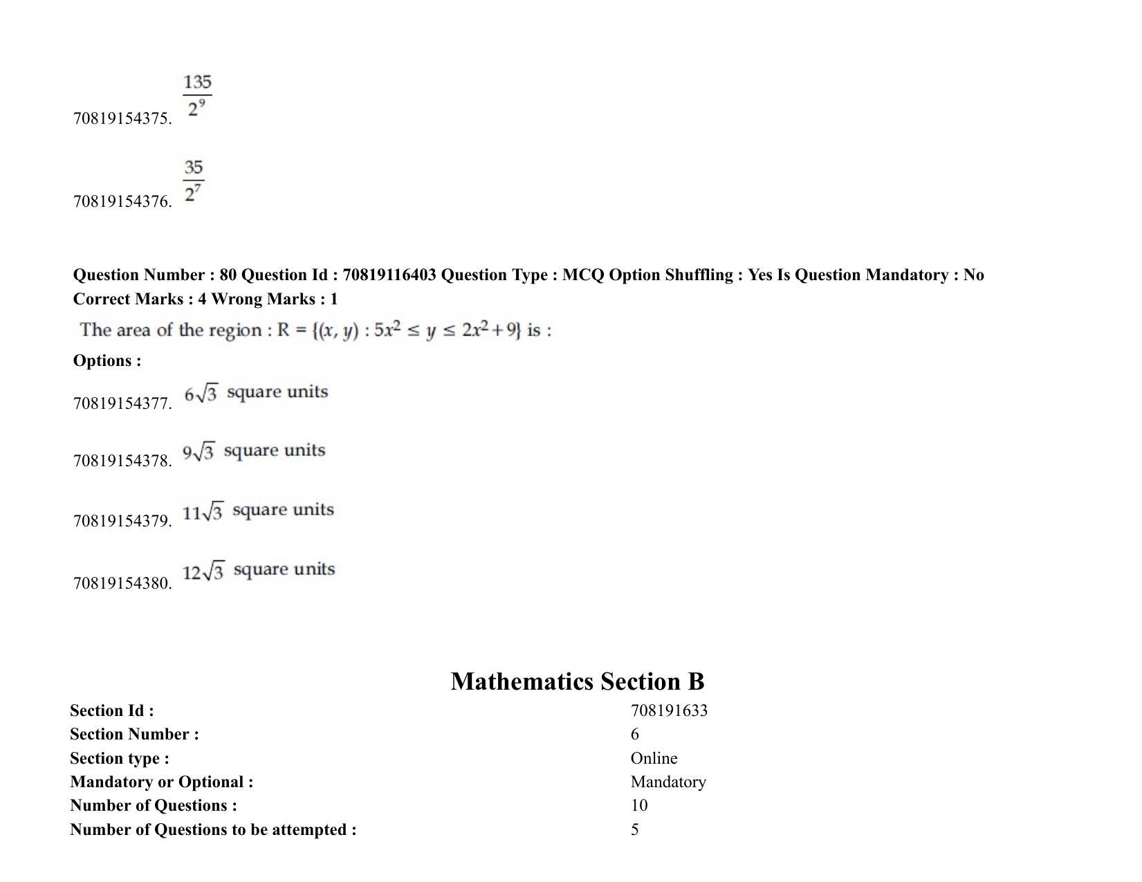 JEE Mains 2021: BTech (Shift 2) 24-02-2021 Question Paper - Page 51