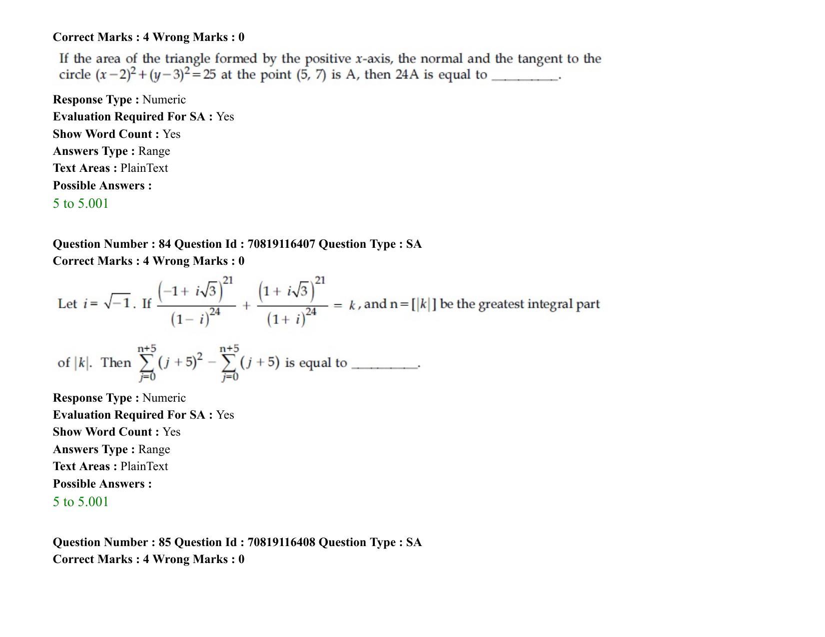 JEE Mains 2021: BTech (Shift 2) 24-02-2021 Question Paper - Page 53
