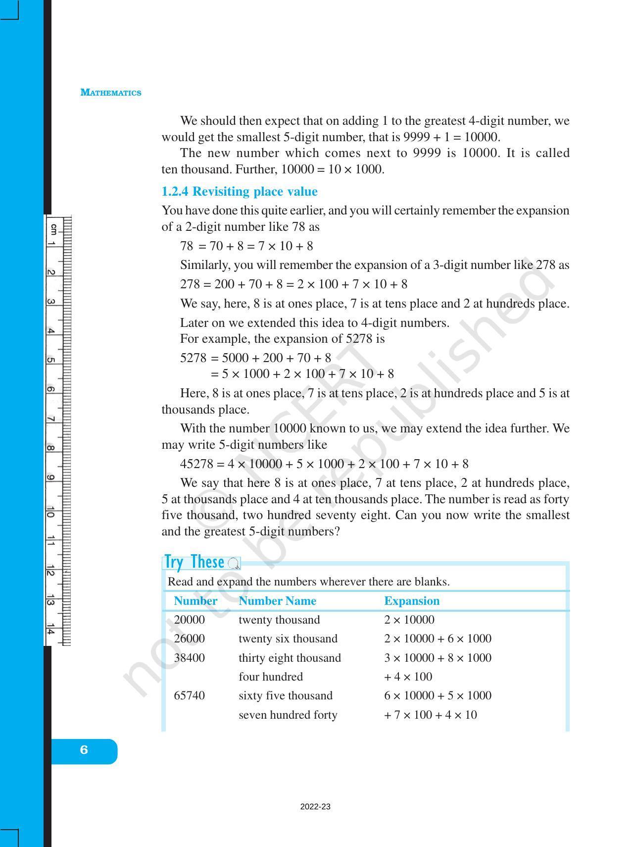 NCERT Book for Class 6 Maths: Chapter 1-Knowing Our Numbers - Page 6