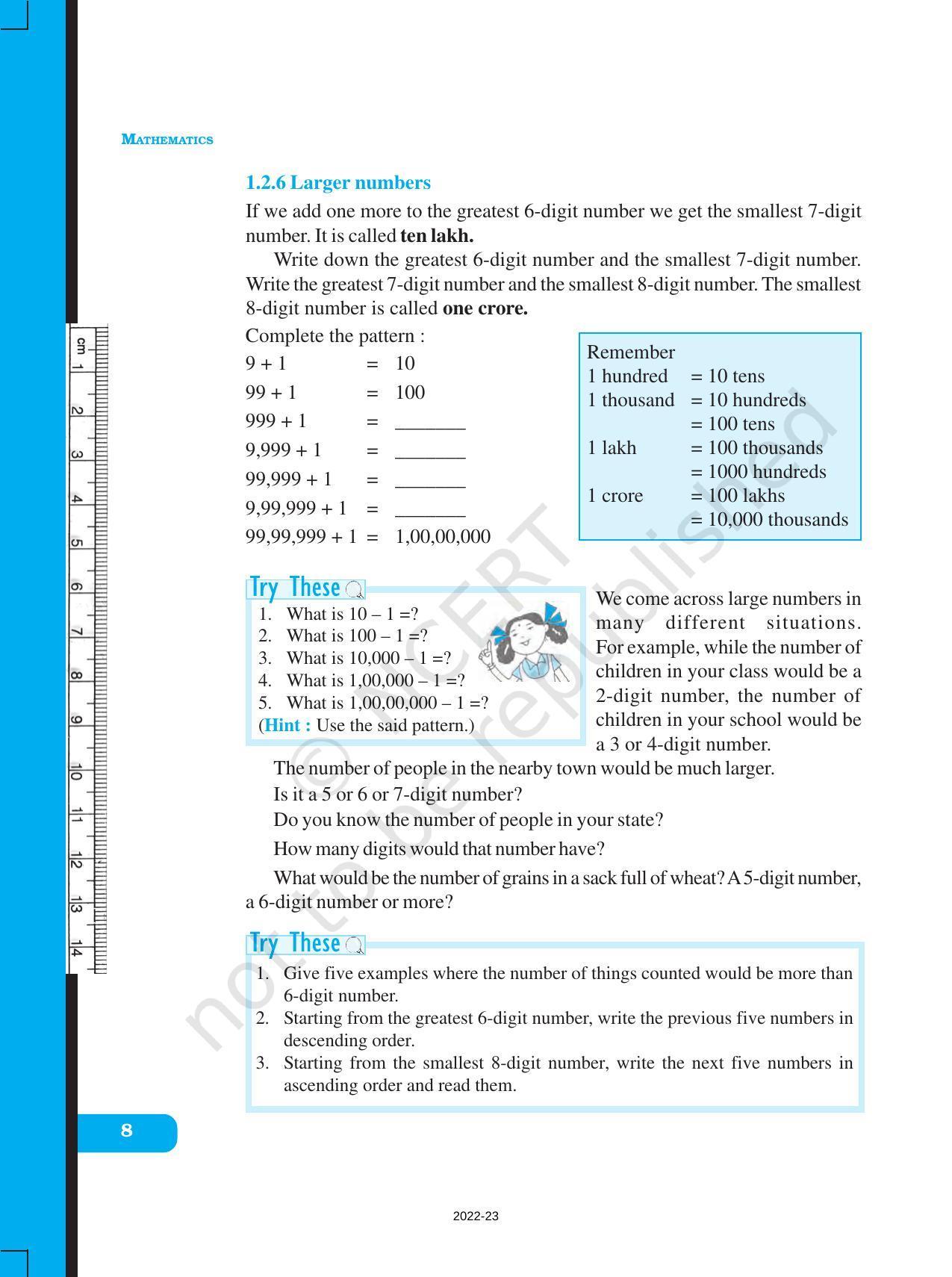 NCERT Book for Class 6 Maths: Chapter 1-Knowing Our Numbers - Page 8