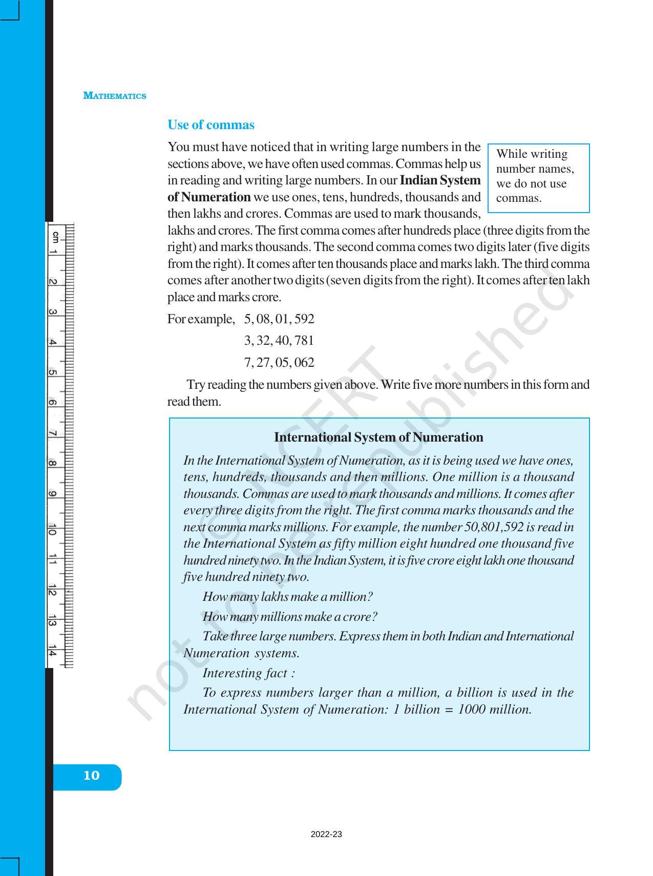 NCERT Book for Class 6 Maths: Chapter 1-Knowing Our Numbers - Page 10