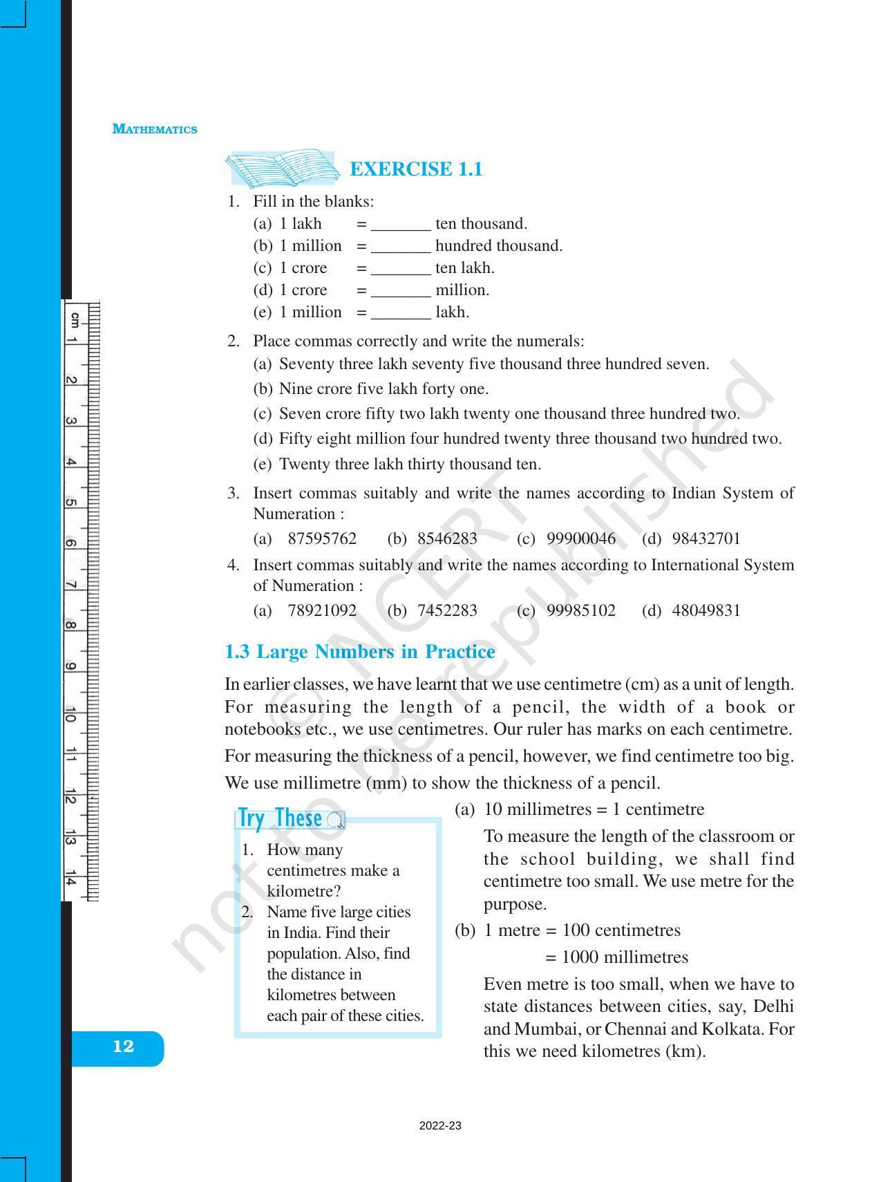 NCERT Book for Class 6 Maths: Chapter 1-Knowing Our Numbers - Page 12