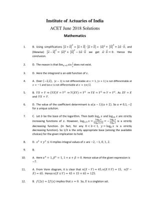 ACET  June 2018 Solution