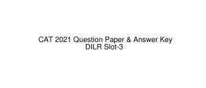 CAT 2022 CAT DILR Slot 3 Question Paper