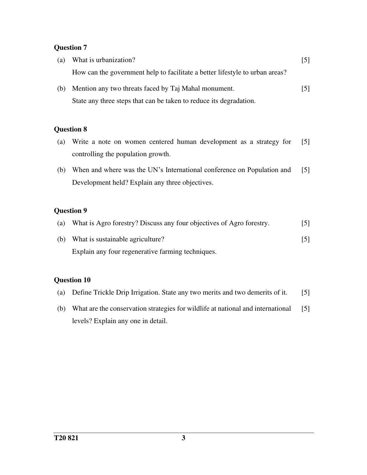 ICSE Class 10 Environmental Science 2020 Question Paper - Page 3