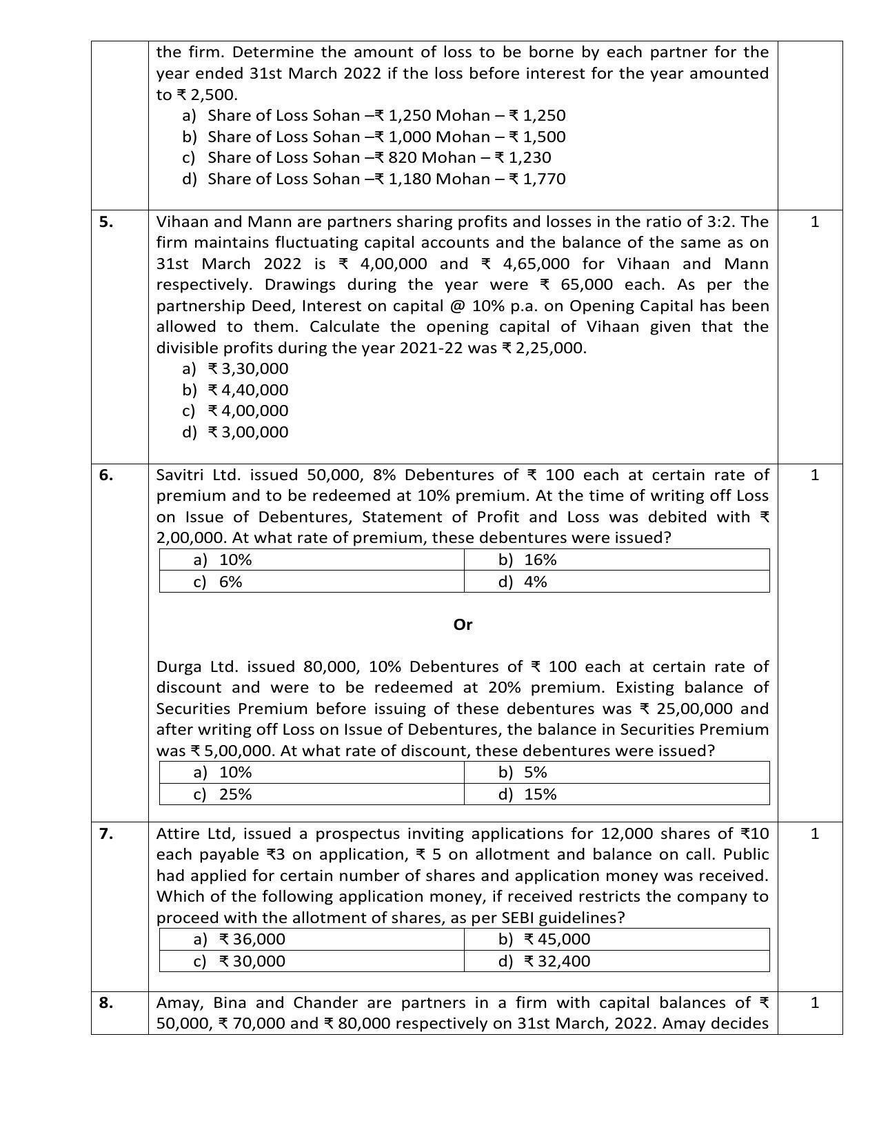 CBSE Class 12 Accountancy Sample Paper 2023 - Page 3