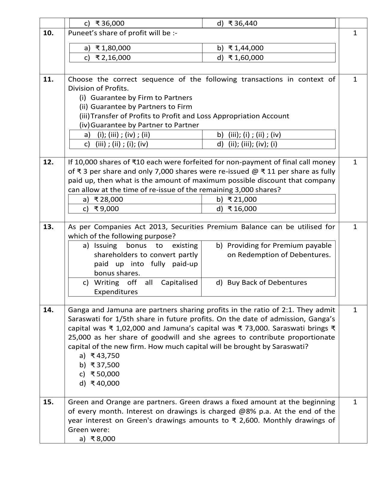 CBSE Class 12 Accountancy Sample Paper 2023 - Page 5