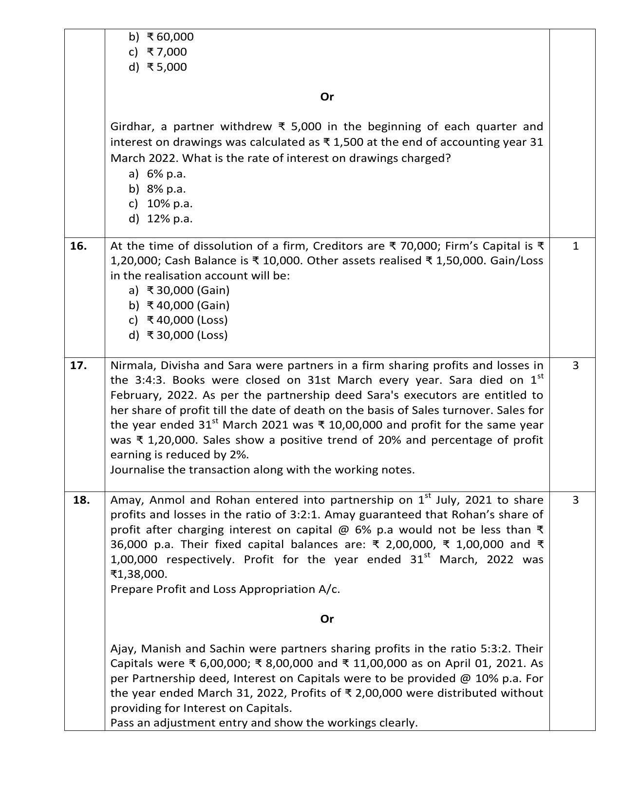 CBSE Class 12 Accountancy Sample Paper 2023 - Page 6
