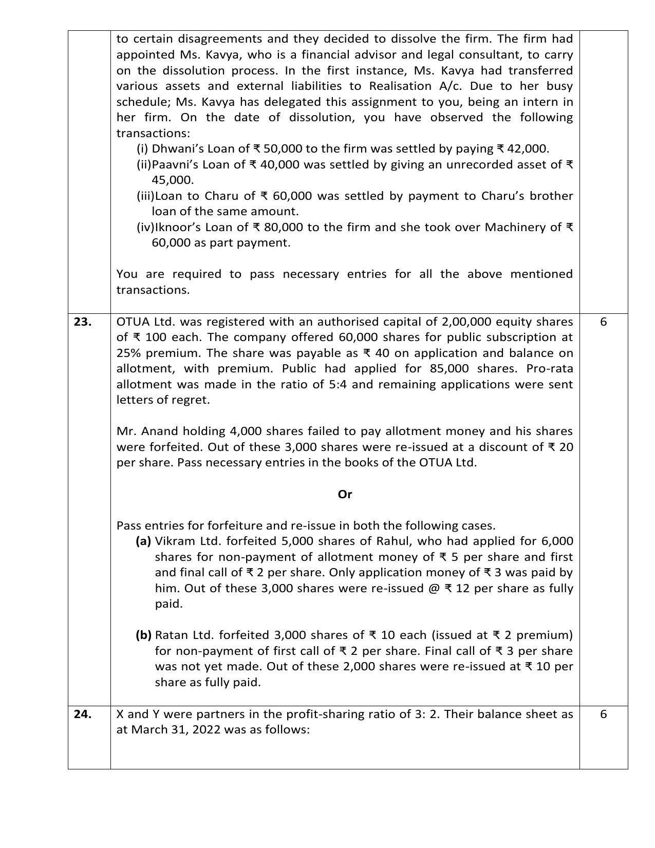 CBSE Class 12 Accountancy Sample Paper 2023 - Page 8