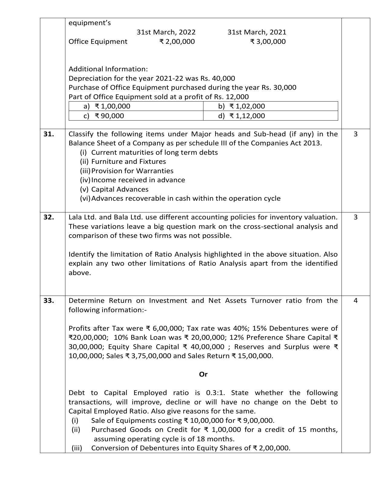 CBSE Class 12 Accountancy Sample Paper 2023 - Page 12