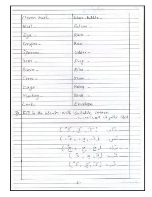 Worksheet for Class 3 Arabic Assignment 3