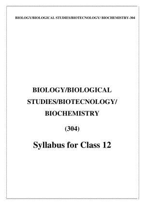 CUET Syllabus for Biology (English)