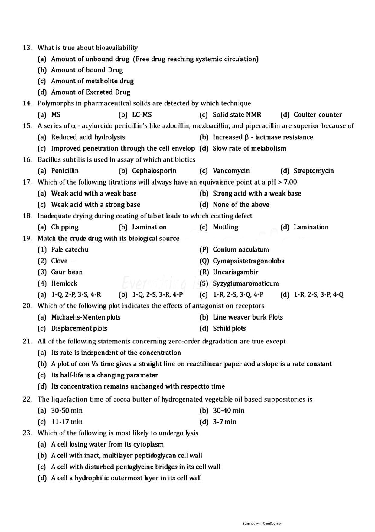 GPAT 2015 Question Paper with Answer Key - Page 2