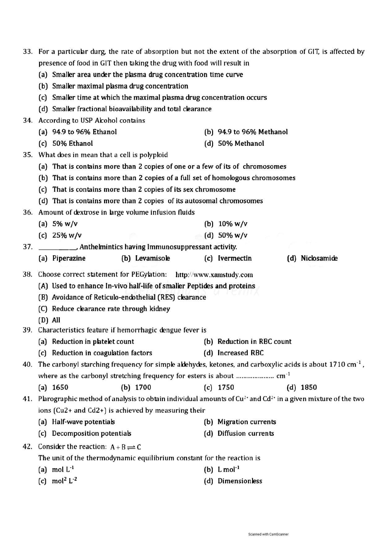 GPAT 2015 Question Paper with Answer Key - Page 4