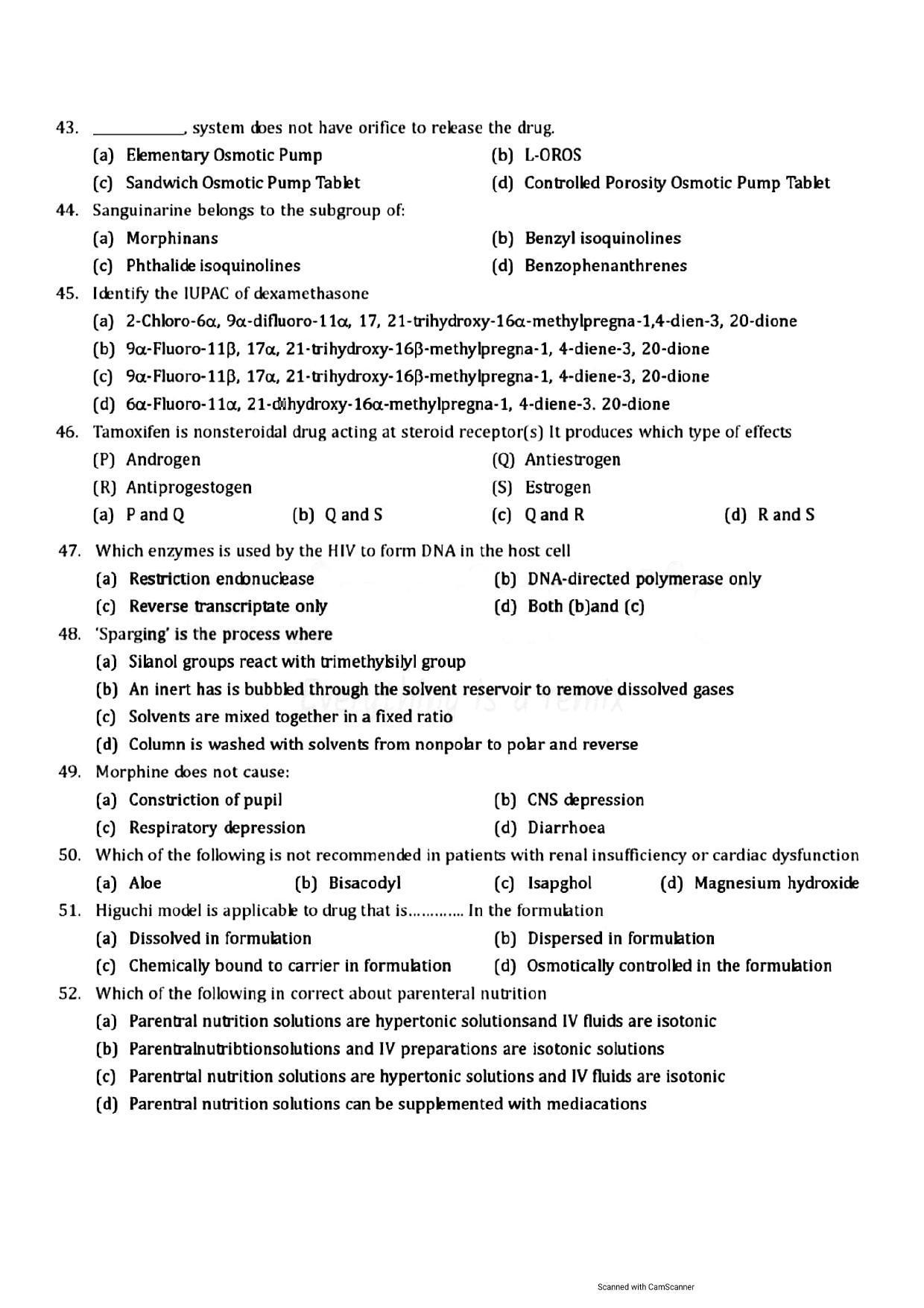 GPAT 2015 Question Paper with Answer Key - Page 5