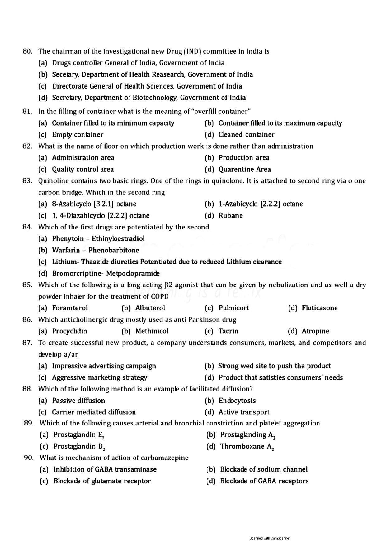 GPAT 2015 Question Paper with Answer Key - Page 9