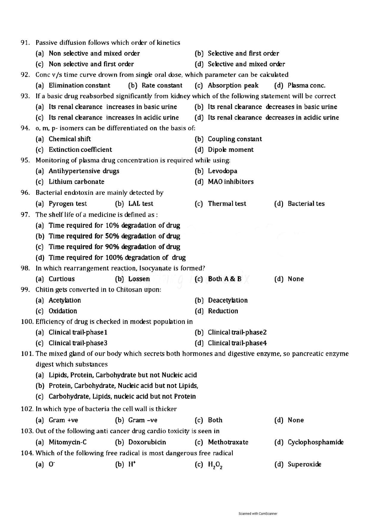 GPAT 2015 Question Paper with Answer Key - Page 10