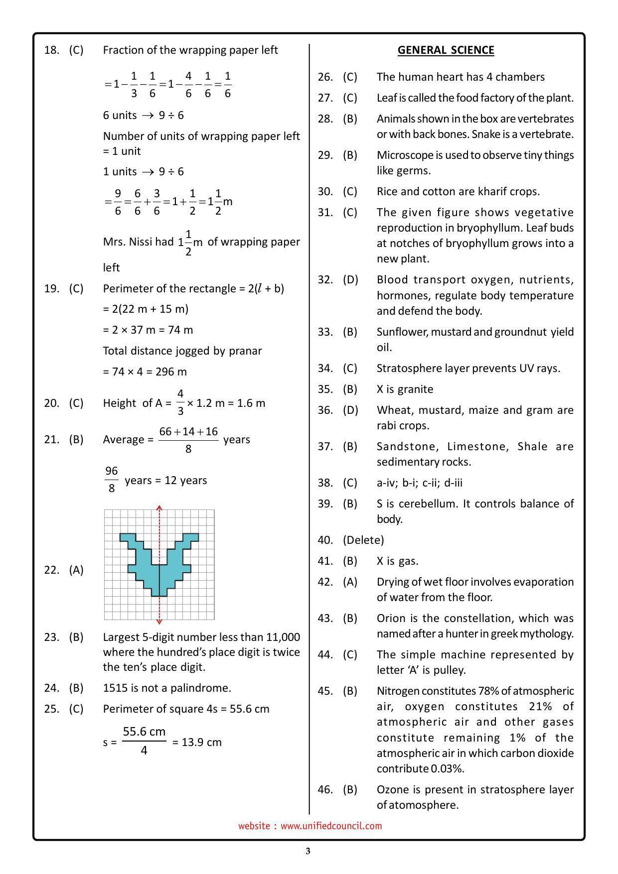 NSTSE 2023 Class 5 Answer Key (Paper Code 489) - Page 3