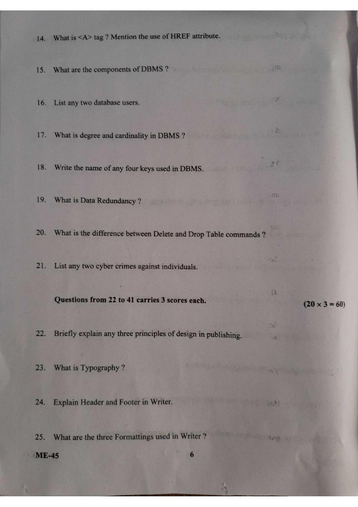  Kerala Plus Two 2021 Computer Applications (Humanities) Model Question Paper - Page 6