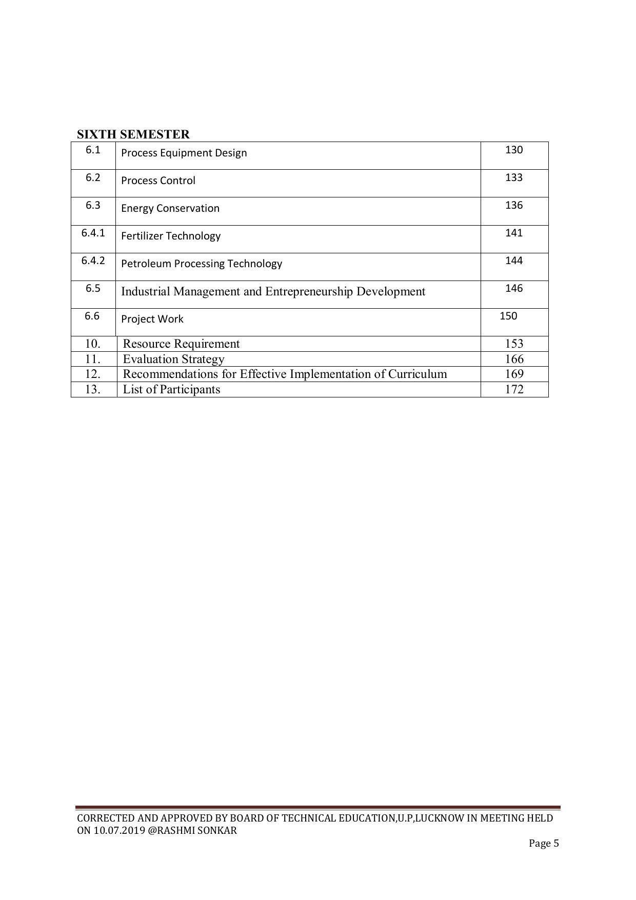 EFFECTIVE FROM JULY 2019-20 - SIX SEMESTER DIPLOMA COURSE IN CHEMICAL ENGINEERING - Page 5